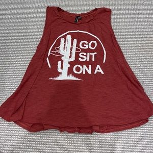go sit on a cactus tank top size large